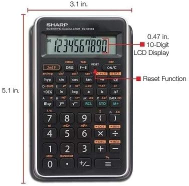 Sharp EL-501XBWH Scientific Calculator 5 Pack