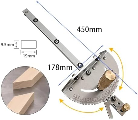 Premium Miter Gauge, 27 Angle Stops for Table Saws, Router Tables, Band Saw and Woodworking Tools (Sliver)