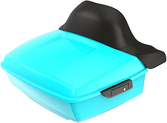 Advanblack Road Glide Tour Trunk Pack Frosted Pearl King Tour Trunk Pack Luggage +Wrap-Around Backrest Pad for '97-'25 Harley Touring Road King Street Glide Electra Glide CVO models