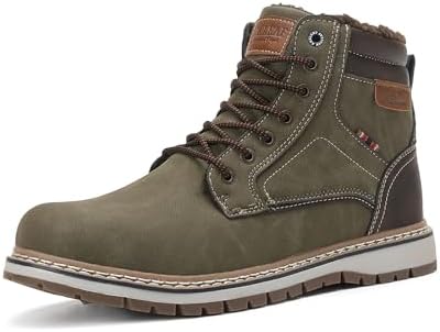 ANALEAF Mens Snow Boots Warm Winter Boots Non Slip Fur Lined Outdoor Shoes