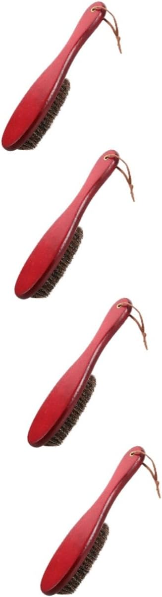 NOLITOY 4pcs Shoe Cleaner Brush Handle Horsehair and Cleaning Tool for Shoes Double-Sided Design for Polishing and Dust Removal