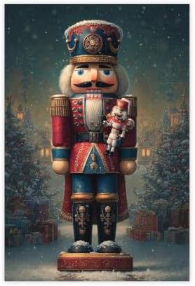 JDBeehpy Big &Small Nutcracker Soldier Canvas Prints Unframed 24x36inch