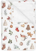 Vintage Christmas Baby Blankets for Boy Girl Sweet Candy Trees Stockings House Fir Leaves Soft Flannel Nursery Bed Blankets for Infant Toddler Crib Winter Holiday Festive Swaddle Blanket 30x40inch