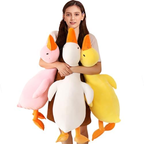 ELAINREN Long Neck Yellow Duck Stuffed Big Pillow/35''