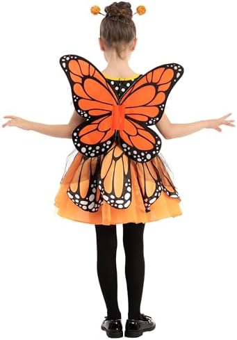 Spooktacular Creations Child Girls Butterfly Costume, Toddlers Butterfly Outfit w/Wings Headband for Kids Halloween Parties