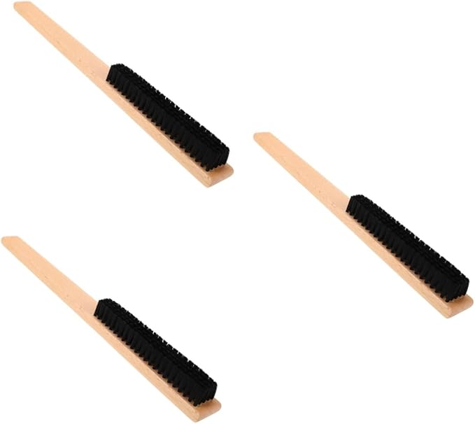 GALPADA 3pcs Bristle Coat Brush Wood Handle for Garment Cleaning Household Use Easily Removes Lint and Pet Hair from Clothes and Bedsheets
