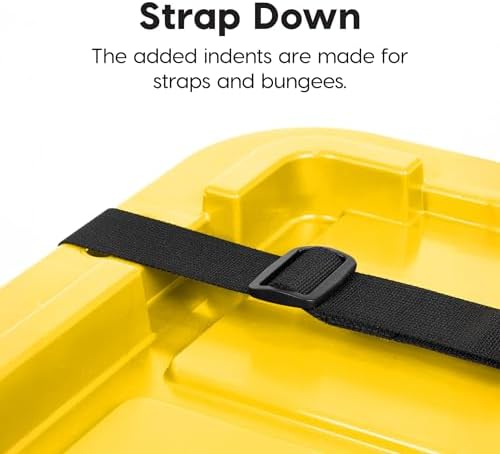 IRIS USA 4-Pack 27 Gal Heavy Duty Storage Tote Bins with Lids, Black/Yellow