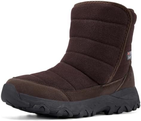 EQW Men's Insulated Snow Boots, -25°F Cold Rated Hook Loop Easy On