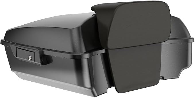 Advanblack 2025 RG Tour Trunk Pack Raven Fade Chopped Tour Trunk Pack Backrest Pad for '97-'25 Harley Touring Road King Street Glide Electra Glide CVO models