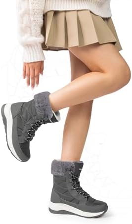 DREAM PAIRS Women's Mid Calf Warm Winter Snow Boots