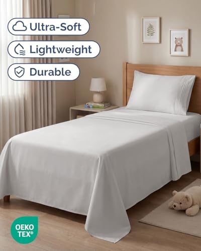 Twin Size 3 Piece Sheet Set - Breathable & Cooling Sheets - French Grey