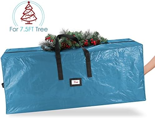 Hearth & Harbor Christmas Tree Storage Bag - Artificial Christmas Tree Bag with Reinforced Handles, Dual Zipper, Wide Opening - Storage Container for Trees and Decorations, 2 Piece set - 7.5 + 9 FT