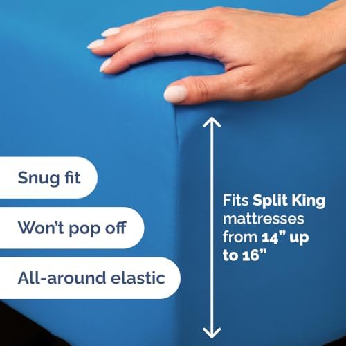 Flex Top Split Head King 4 Piece Sheet Set - Soft & Breathable - Royal Blue