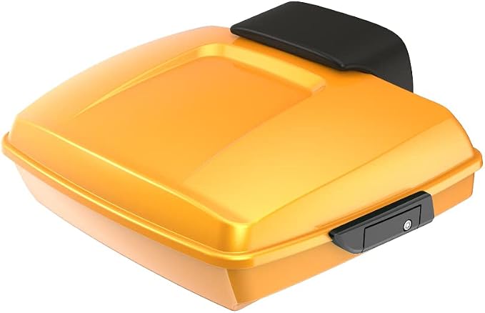 Advanblack Road Glide Tour Trunk Pack Chrome Yellow Pearl Razor Tour Trunk Pack Backrest Pad for '97-'25 Harley Touring Road King Street Glide Electra Glide CVO models