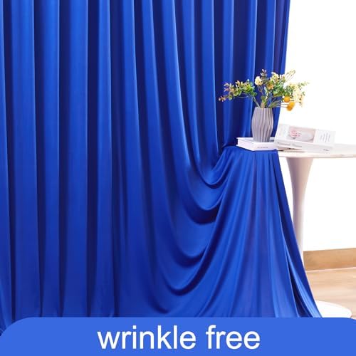8 Panels Royal Blue Backdrop Curtain for Wedding Parties Wrinkle Free Blue Photo Curtains Backdrop Drapes Fabric Decoration for Birthday Party Baby Shower 40ft(W) x 10ft(H)