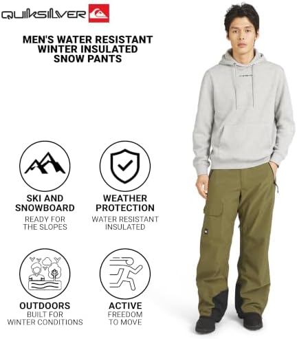 Quiksilver Men's Water Resistant Winter Insulated Snow Pants