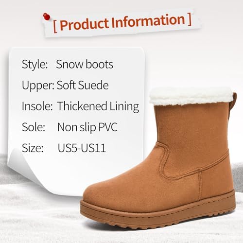 Women's Snow Winter Boots Fuzzy Ankle Booties WithZipper