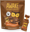 AWAKE - Caffeinated Chocolate Bites - Caramel Milk Chocolate, 50 Pieaces - 50mg Caffeine - Individually Wrapped Energy Bites - Coffee Alternative - Fairtrade, Gluten Free, Non GMO - 0.48oz