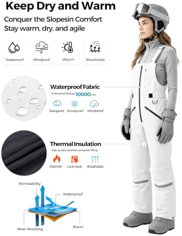 wantdo Womens Snow Bibs Warm Winter Ski Pants Outdoor Snowboarding Overalls