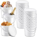 Funnymoom 20 Pack 48 oz White Buckets with Lids and Handles