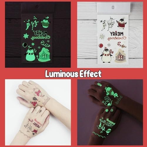 Partywind Christmas Temporary Tattoos for Kids Stocking Stuffers