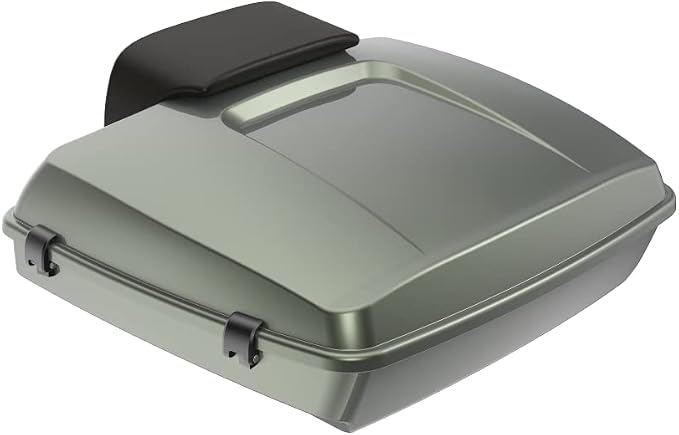 Advanblack Road Glide Tour Trunk Pack Deadwood Green Glossy Razor Tour Trunk Pack Backrest Pad for '97-'25 Harley Touring Road King Street Glide Electra Glide CVO models