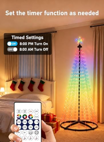 oneup 7FT Christmas Cone Tree Light,Smart RGB Light with App & Remote
