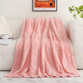 Light Pink Throw Blanket 50"×70" Gifts for Mom Fuzzy 3D Jacquard Decorative