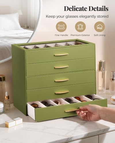 Lolalet Sunglasses Organizer Case for Women, Eyeglass Storage Holder