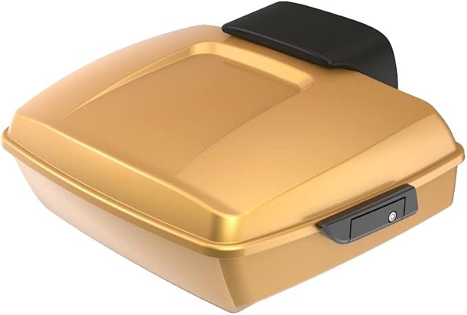 Advanblack Road Glide Tour Trunk Pack Black Hills Gold Chopped Tour Trunk Pack Backrest Pad for '97-'25 Harley Touring Road King Street Glide Electra Glide CVO models