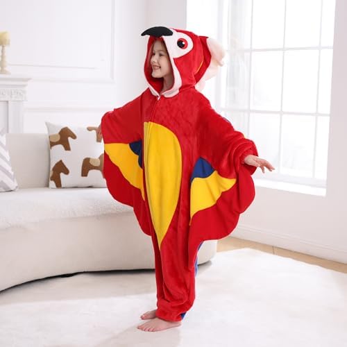 Animal Onesie Pajamas for Kids, Soft Flannel Halloween Cosplay Costume for Boys Girls