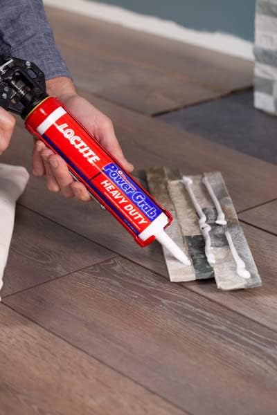 Loctite Power Grab Express Heavy Duty Construction Adhesive, 9 fl oz Cartridge, 12 Pack - Versatile Construction Glue for Cement, Tile, Wall & More