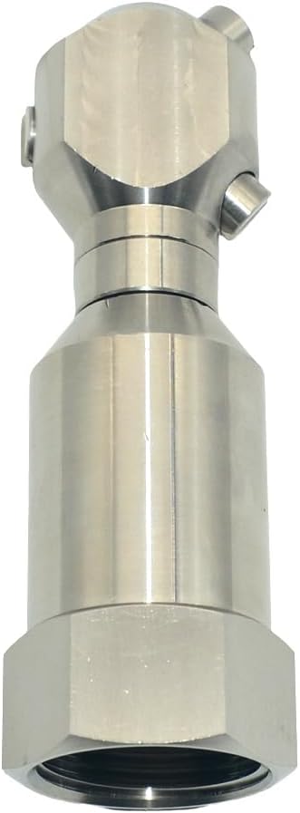 VARMHUS 360° Rotating Spray Nozzle, 304 Stainless Steel High Pressure Continuous Rotary Cleaner for Barrel, Tank, and Industrial Drum Washing (1")