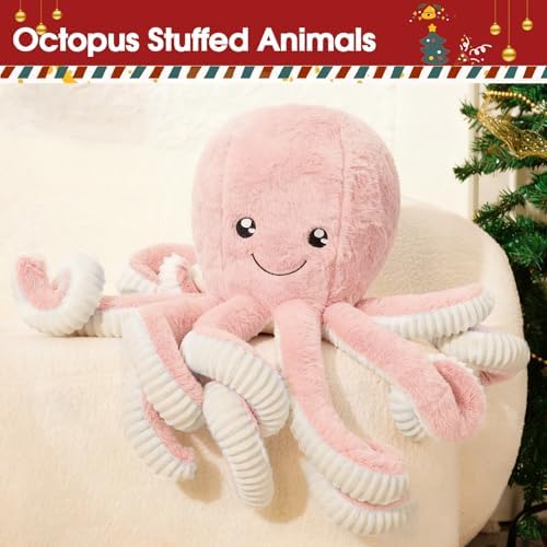 DENTRUN Octopus Plush Toy, Cute Stuffed Animal in 5 Colors 4 Sizes for Gift