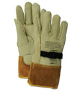 MAGID Leather Lineman Electrical Protector Work Gloves, 18 Pair, Size 12, 60611PS12, For Use With Rubber Insulated Gloves, Tan