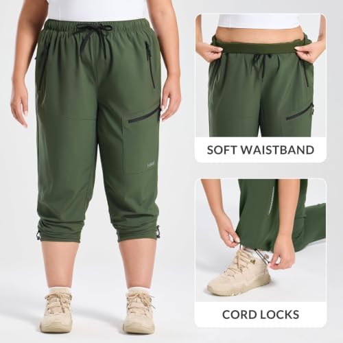 baleaf Women's Plus Size Hiking Pants Lightweight Quick Dry Water Resistant