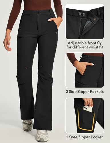 IUGA Snow Ski Pants Womens Waterproof Softshell Fleece Insulated Outdoor