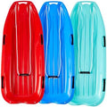 Toboggan Snow Sled for Adults, 48in Plastic Sleds with Pull Rope and 4 Handles, Outdoor Plastic Snow Sled for Kids and Adults