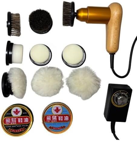 Best Electric Shoe Shine Polisher Buffer With 9 Replaceable Brush Heads Supports Multiple Shoe Polish Colors Shoe Buffer Drill Attachment Shoe Polish For Leather Men's Shoe Shine Kit