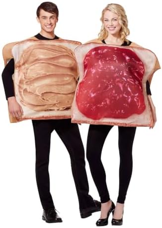 Spirit Halloween Adult Peanut Butter and Jelly Couples Costume | Funny Halloween Costume | Easy Costume | One Piece Outfit