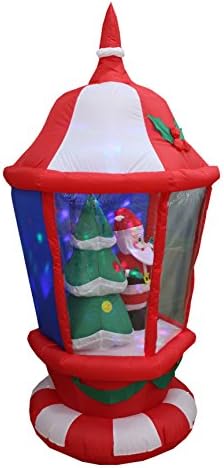 6 FT Tall Lighted Christmas Inflatable Lantern with Santa