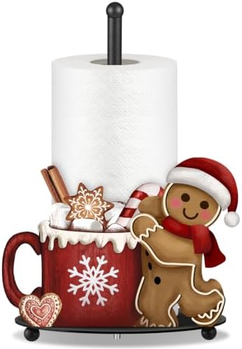 Christmas Paper Towel Holder, Gingerbread Man Kitchen Stand Decor