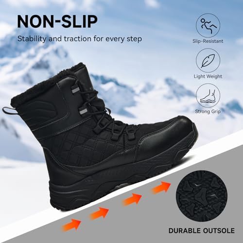 Snow Boots for Women Waterproof Mid-Calf Booties Winter Hiking Boot Durable Warm Winter Outdoor Footwear Fur Lined Boot Non-Slip Climbing Shoes