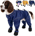 Waterproof Dog Boots Rain Boots with Suspender, Dogs Shoes Paw Protector for Small Medium Puppy, Anti-Slip Doggy Boot Belly Protector, Rain Booties Snow Pants Dogs Suspender Booties Leggings(XL,blueg)