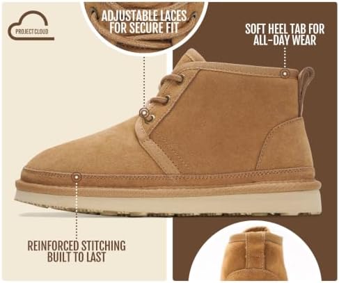 Project Cloud 100% Genuine Leather Ankle Boots for Women Chukka Booties
