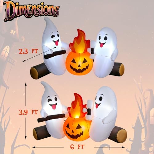 Lulu Home 6FT Halloween Inflatable Ghost, Blow Up Yard Décor