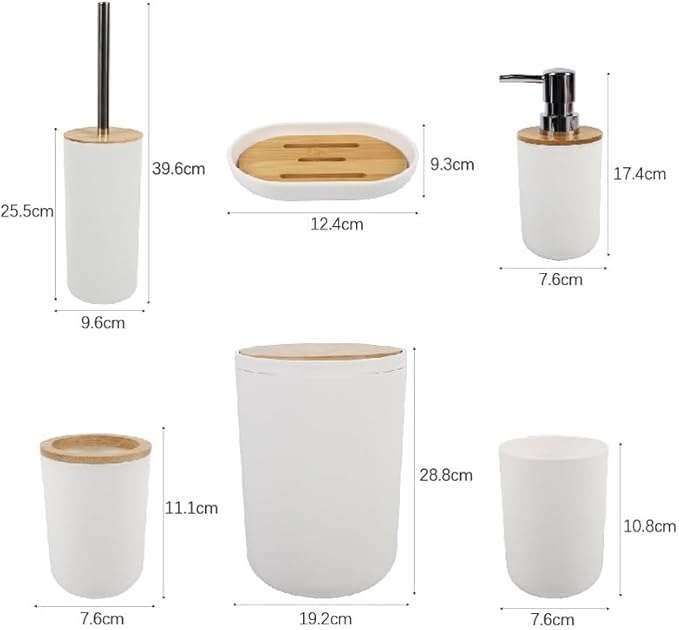 Bathroom Toiletries Six-piece Storage Kit Trash Can Soap Dish Toothbrush Holder