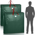 2 Pcs 48 Inch Christmas Wreath Storage Bags with Handle, Green