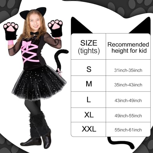 Haull 7 Pcs Halloween Cat Costume Accessories Girl Kid