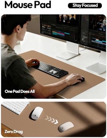 YSAGi Desk Protector&Blotter, Non-Slip Waterproof Leather Mouse Pad